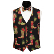 Cowboy Christmas Vest and Bow Tie Set